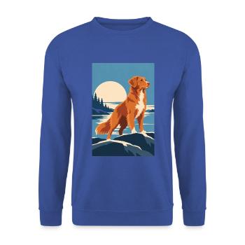Nova Scotia Retriever - Unisex Pullover - Royalblau - Vorne - Alina (178cm) & Michal (187cm)
