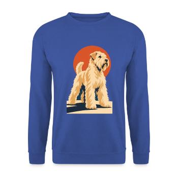 Weichfell-Wheaten Terrier - Unisex Pullover - Royalblau - Vorne - Alina (178cm) & Michal (187cm)
