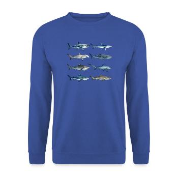 Haie der Welt - Unisex Pullover - Royalblau - Vorne - Alina (178cm) & Michal (187cm)