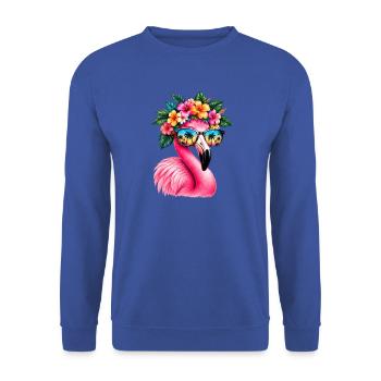 Niedlicher Flamingo Süße Flamingos - Unisex Pullover - Royalblau - Vorne - Alina (178cm) & Michal (187cm)
