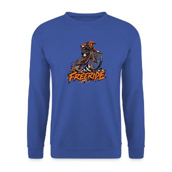 Freeride Mountain MTB Graphic - Unisex Pullover - Royalblau - Vorne - Alina (178cm) & Michal (187cm)