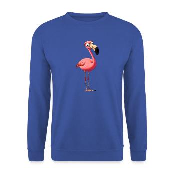 Cooler Flamingo - Unisex Pullover - Royalblau - Vorne - Alina (178cm) & Michal (187cm)
