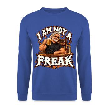 Ich bin kein Freak am Tresen - Unisex Pullover - Royalblau - Vorne - Alina (178cm) & Michal (187cm)