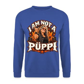 Ich bin kein PÜPPI Rocklady - Unisex Pullover - Royalblau - Vorne - Alina (178cm) & Michal (187cm)