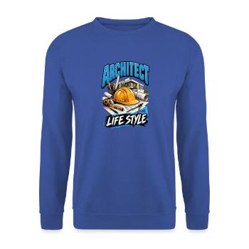 Lebensstil eines Architekten - Unisex Pullover - Royalblau - Vorne - Alina (178cm) & Michal (187cm)