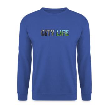 Stadtleben verschmutzt zu Green City - Unisex Pullover - Royalblau - Vorne - Alina (178cm) & Michal (187cm)