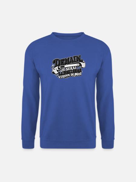 Morgen werde ich die beste Version meiner selbst sein (schwarz und schwarz) - Unisex Pullover - Royalblau