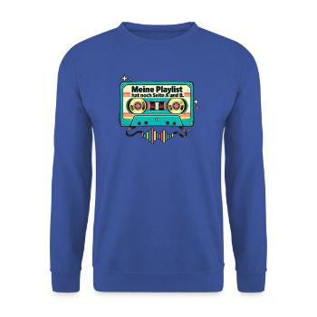 80er Musikfan Mixtape Kassette Retro Nostalgie - Unisex Pullover - Royalblau - Vorne - Alina (178cm) & Michal (187cm)