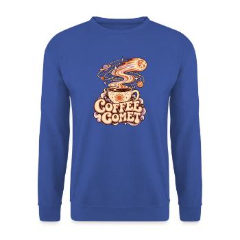Kaffeekomet Kosmos-Illustration - Unisex Pullover - Royalblau - Vorne - Alina (178cm) & Michal (187cm)