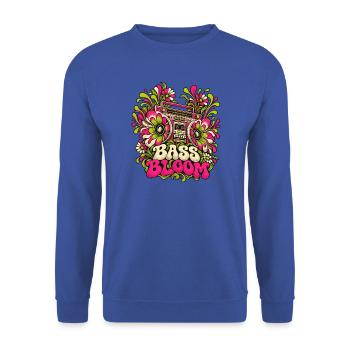 Bass Bloom Neon-Blüten Boombox - Unisex Pullover - Royalblau - Vorne - Alina (178cm) & Michal (187cm)