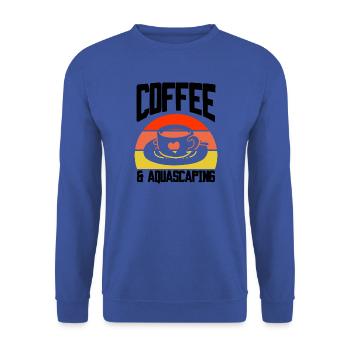 Kaffee Aquascaping Retro - Unisex Pullover - Royalblau - Vorne - Alina (178cm) & Michal (187cm)