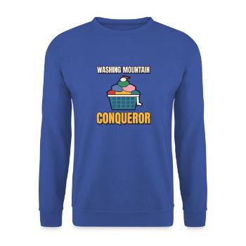 Mountain Conqueror Funny Wäsche-T-Shirt waschen - Unisex Pullover - Royalblau - Vorne - Alina (178cm) & Michal (187cm)