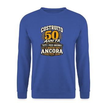 Divertente Frase 50 Compleanno Regalo Anni 50 Uomo - Unisex Pullover - Royalblau - Vorne - Alina (178cm) & Michal (187cm)