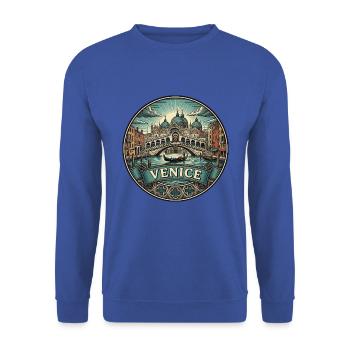 Venedig Italien Reiseabzeichen Grande Canal Gondel Geschenk - Unisex Pullover - Royalblau - Vorne - Alina (178cm) & Michal (187cm)