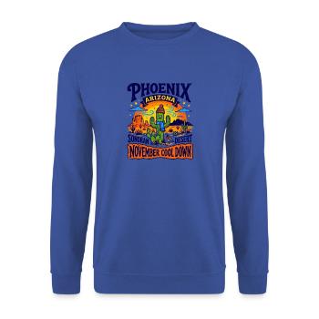 Phoenix Arizona Sonoran Desert November Cool Down - Unisex Pullover - Royalblau - Vorne - Alina (178cm) & Michal (187cm)