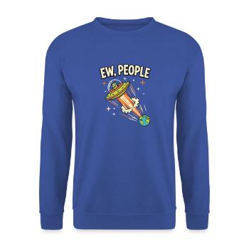 UFO-Alarm Ew, People - Unisex Pullover - Royalblau - Vorne - Alina (178cm) & Michal (187cm)
