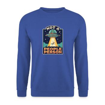 Not a people Person Alien - Unisex Pullover - Royalblau - Vorne - Alina (178cm) & Michal (187cm)