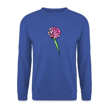 Rosa Aquarell Rosenblüte - Unisex Pullover - Royalblau - Vorne - Alina (178cm) & Michal (187cm)