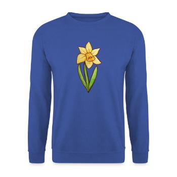 Narzissen-Aquarellblüte - Unisex Pullover - Royalblau - Vorne - Alina (178cm) & Michal (187cm)