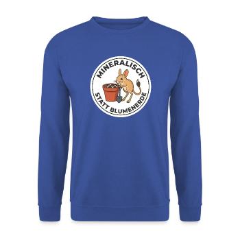 Mineralisch Statt Blumenerde Sukkulenten - Unisex Pullover - Royalblau - Vorne - Alina (178cm) & Michal (187cm)