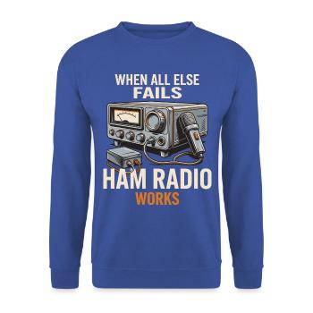 Ham Radio Works: Wenn Alles Scheitert - Unisex Pullover - Royalblau - Vorne - Alina (178cm) & Michal (187cm)