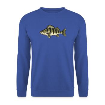 Zander Streifen Naturzeichnung - Unisex Pullover - Royalblau - Vorne - Alina (178cm) & Michal (187cm)