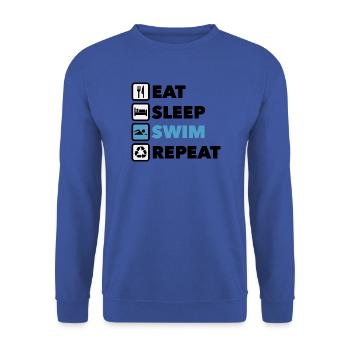 SWIM Active Living: Sportikonen - Unisex Pullover - Royalblau - Vorne - Alina (178cm) & Michal (187cm)