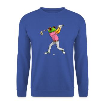 Golf Frosch - Unisex Pullover - Royalblau - Vorne - Alina (178cm) & Michal (187cm)