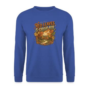 Rote Blätter und frische Luft - Unisex Pullover - Royalblau - Vorne - Alina (178cm) & Michal (187cm)