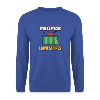Richtige Rasenstreifen, lustige Gartenarbeit, Papa-Tee - Unisex Pullover - Royalblau - Vorne - Alina (178cm) & Michal (187cm)