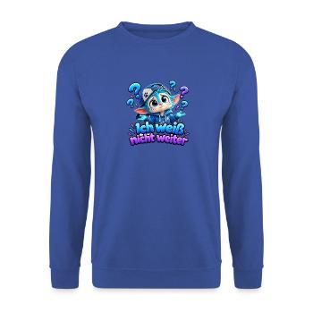 Ich Weiß Nicht Weiter Wenuma - Unisex Pullover - Royalblau - Vorne - Alina (178cm) & Michal (187cm)
