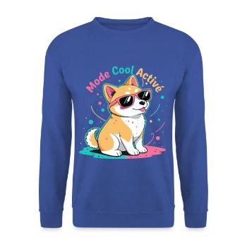 Corgi-Modus Cool Active - Unisex Pullover - Royalblau - Vorne - Alina (178cm) & Michal (187cm)