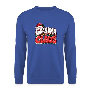 Grandma Claus Festliche Lichter - Unisex Pullover - Royalblau - Vorne - Alina (178cm) & Michal (187cm)