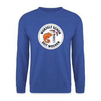Wurzelt Schon Seit Wochen Ableger Vermehrung - Unisex Pullover - Royalblau - Vorne - Alina (178cm) & Michal (187cm)