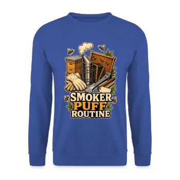 SMOKER PUFF ROUTINE - Unisex Pullover - Royalblau - Vorne - Alina (178cm) & Michal (187cm)