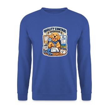 Qualitätskontrollhund Supervisor - Unisex Pullover - Royalblau - Vorne - Alina (178cm) & Michal (187cm)
