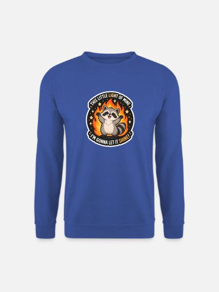 Waschbär im Flammen-Schein - Unisex Pullover - Royalblau
