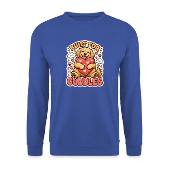 Built for Cuddles – Knuddel-Hund mit Herz - Unisex Pullover - Royalblau - Vorne - Alina (178cm) & Michal (187cm)