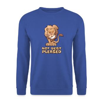 Löwe ist nicht besonders zufrieden - Unisex Pullover - Royalblau - Vorne - Alina (178cm) & Michal (187cm)
