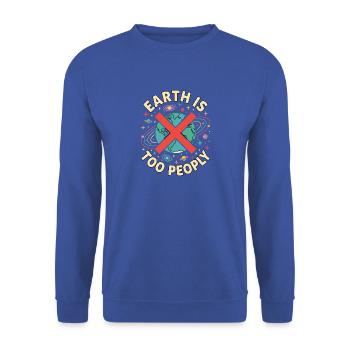 Earth is to peoply - Erde - Unisex Pullover - Royalblau - Vorne - Alina (178cm) & Michal (187cm)