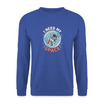 I Need My Space – Astronaut Blase - Unisex Pullover - Royalblau - Vorne - Alina (178cm) & Michal (187cm)