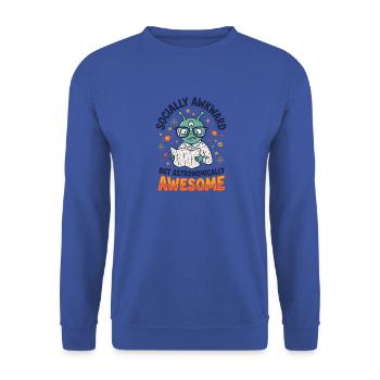 Pace Nerd Sozial unbeholfen großartig - Unisex Pullover - Royalblau - Vorne - Alina (178cm) & Michal (187cm)