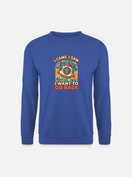 I Want To Go Back Alien UFO Retro Druck - Unisex Pullover - Royalblau