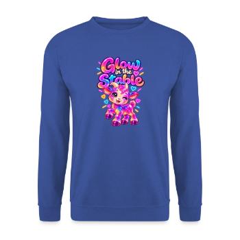 Glow im Stall Neon-Pony - Unisex Pullover - Royalblau - Vorne - Alina (178cm) & Michal (187cm)