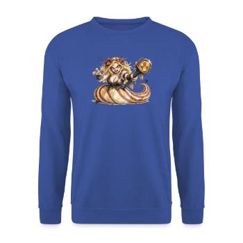 Wald-Herbsthexe mit Bernstein-Hexenstab - Unisex Pullover - Royalblau - Vorne - Alina (178cm) & Michal (187cm)