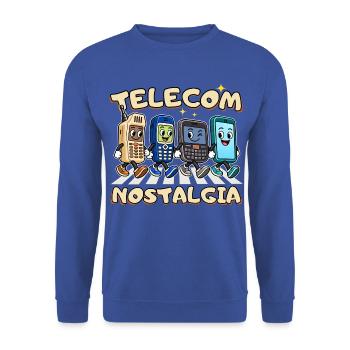 Telekommunikations-Nostalgie-Abteistraße - Unisex Pullover - Royalblau - Vorne - Alina (178cm) & Michal (187cm)