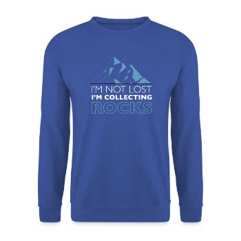Im Not Lost Im Collecting Rocks Geologe Steine - Unisex Pullover - Royalblau - Vorne - Alina (178cm) & Michal (187cm)