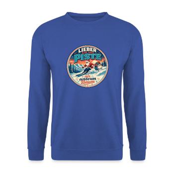 Weihnachtsspaß Schneepiste  - Unisex Pullover - Royalblau - Vorne - Alina (178cm) & Michal (187cm)