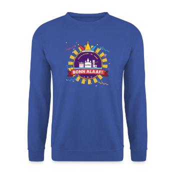 Bonn Alaaf Karneval Emblem Weiberfastnacht - Unisex Pullover - Royalblau - Vorne - Alina (178cm) & Michal (187cm)
