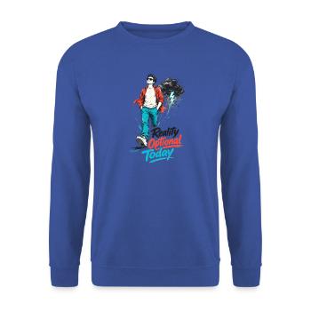 Reality Optional Today Skizze - Unisex Pullover - Royalblau - Vorne - Alina (178cm) & Michal (187cm)